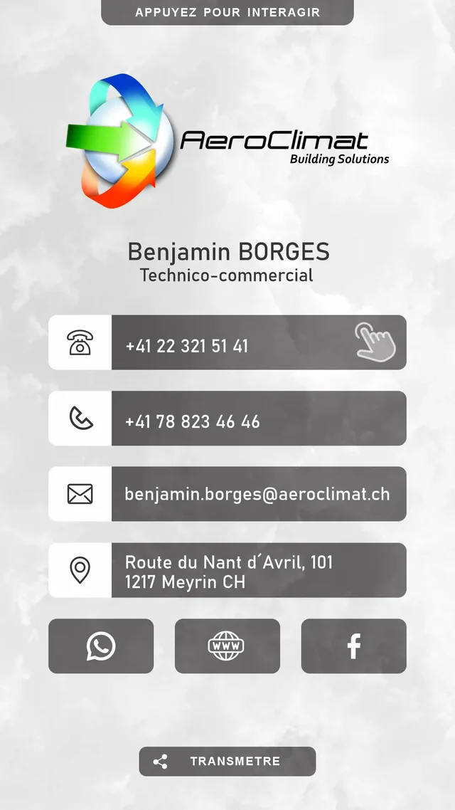 Cartão digital AeroClimat SA (Benjamin BORGES)
