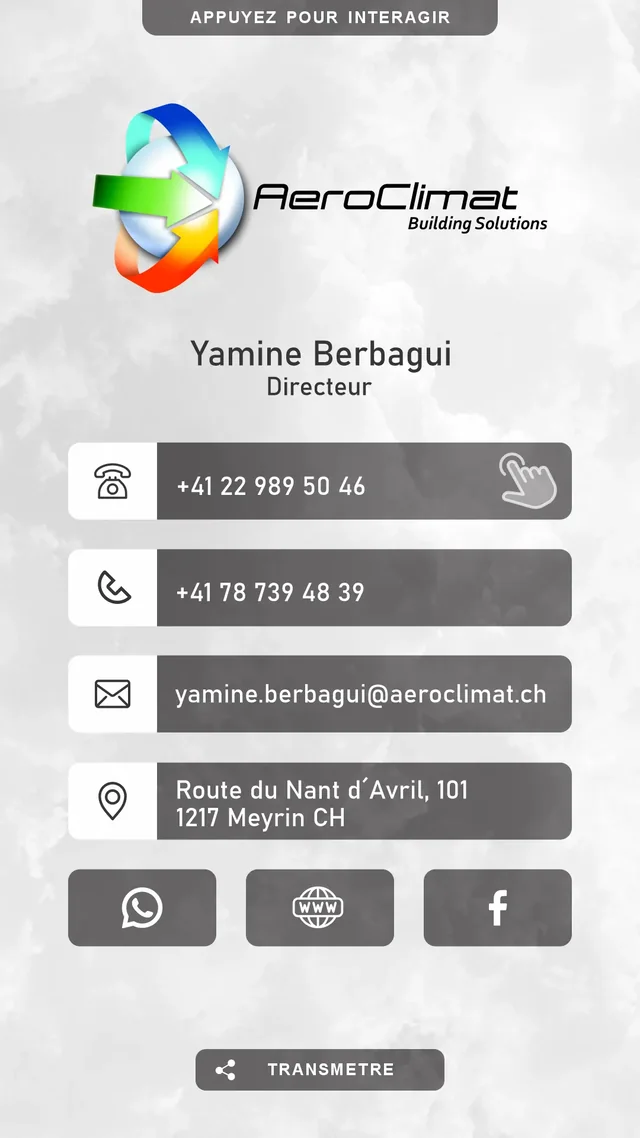 Cartão digital AeroClimat SA (Yamine Berbagui)